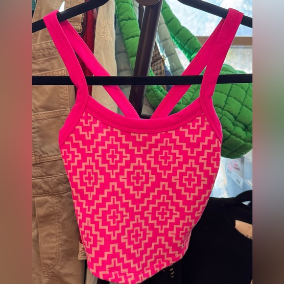 NWT Free People FP Movement All Clear Jacquard Cami  fuchsia geo - XS/S, M/L, XL - Picture 6 of 8